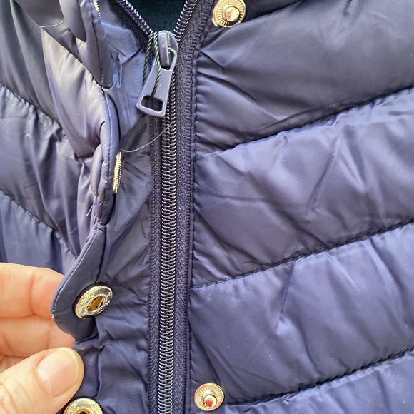 Gran Oriente Navy Blue Quilted Jacket w Scalloped Front Snap/ Zipper Size XL - Picture 5 of 12